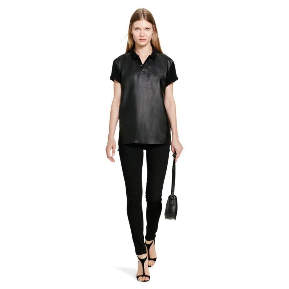 Polo Ralph Lauren Leather Boyfriend Shirt New $265